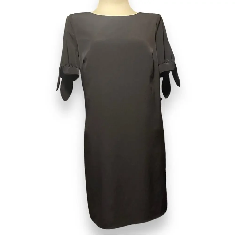 AB Studio Tie Split Sleeve Sheath Dress Black 12